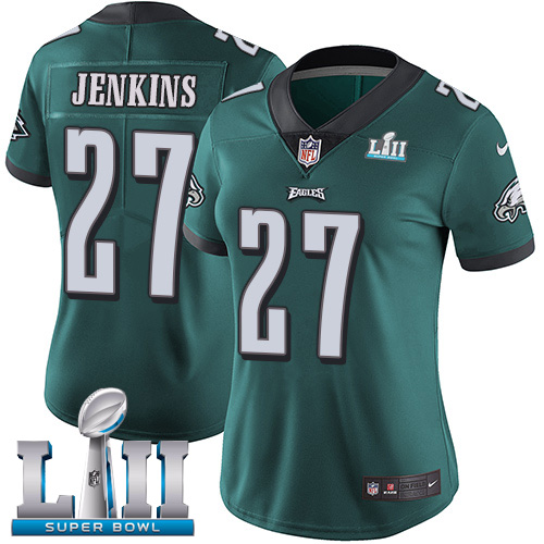 Nike Eagles #27 Malcolm Jenkins Midnight Green Team Color Super Bowl LII Women's Stitched NFL Vapor Untouchable Limited Jersey - Click Image to Close